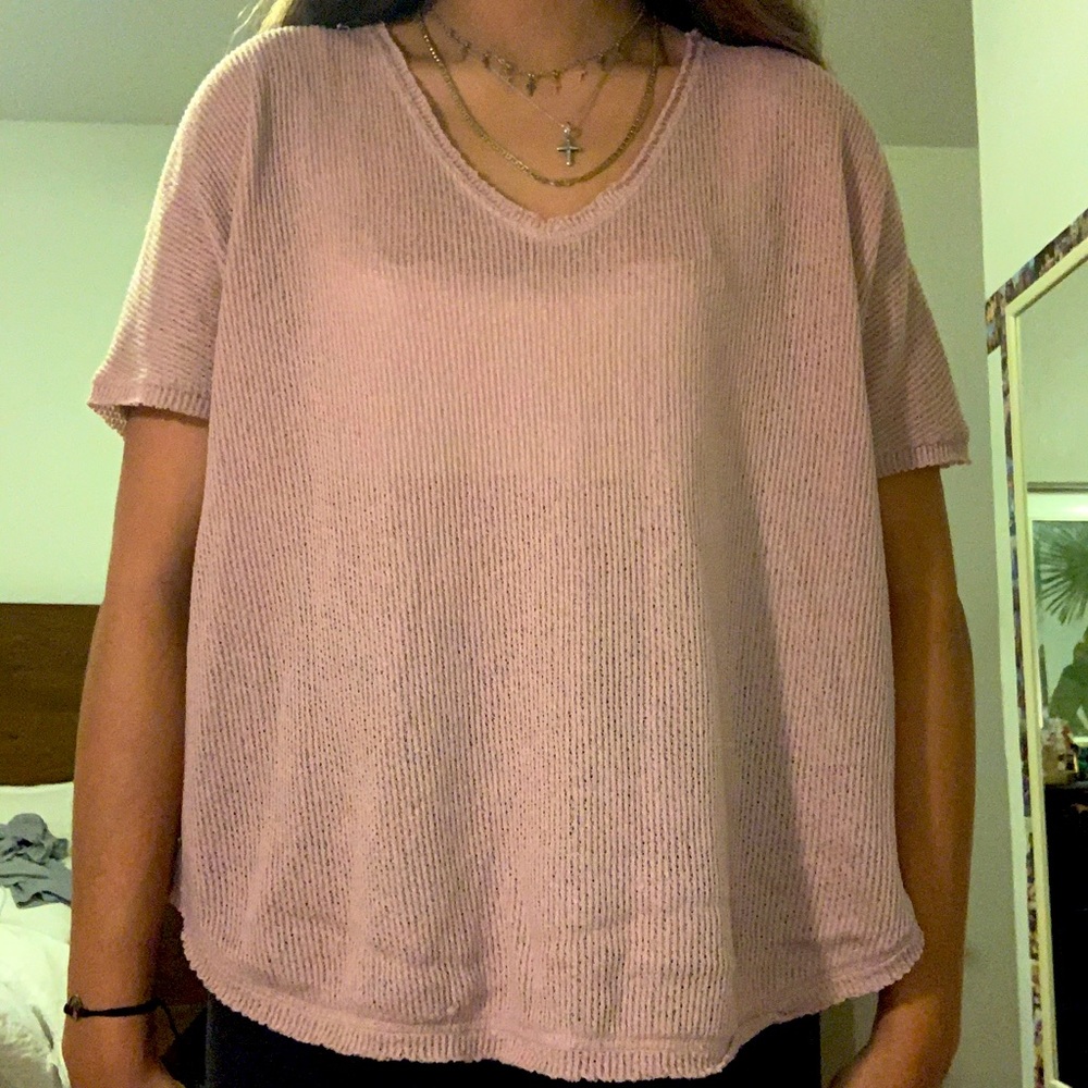 urban outfitters blush pink v neck